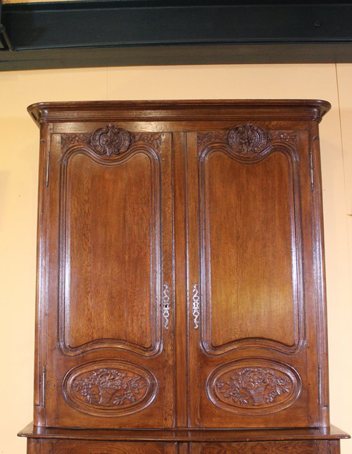 Buffet Zweikorps Louis XV. In Eiche, 18. Jahrhundert, Frankreich