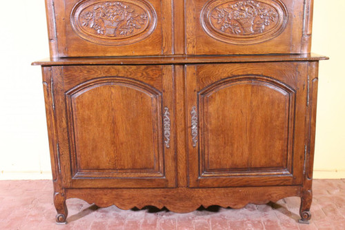 Buffet Zweikorps Louis XV. In Eiche, 18. Jahrhundert, Frankreich