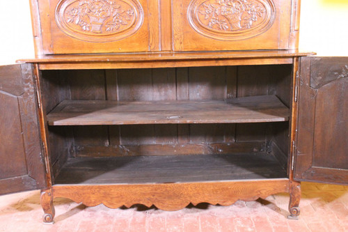Buffet Zweikorps Louis XV. In Eiche, 18. Jahrhundert, Frankreich