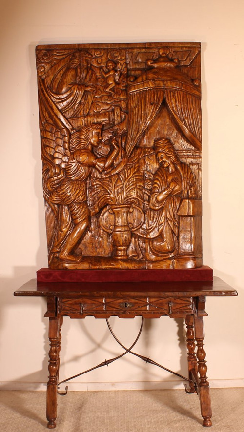 Retable Représentant l'Annonciation- Nord Du Portugal - circa 1600