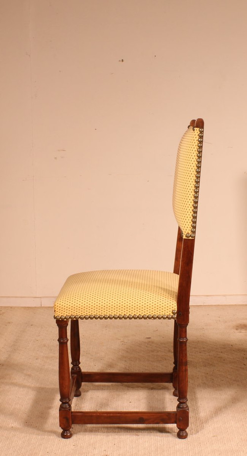 Series Of 6 Louis XIII Style Chairs In Walnut
