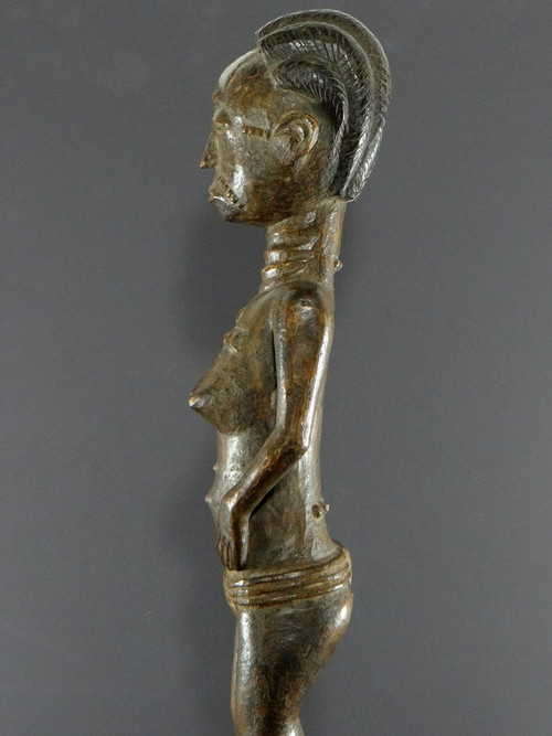 Costa d'Avorio, popolo Baoulé, circa 1950, statua femminile Baoulé o Abron.