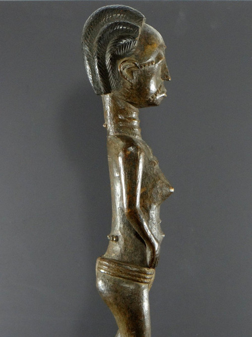 Costa d'Avorio, popolo Baoulé, circa 1950, statua femminile Baoulé o Abron.