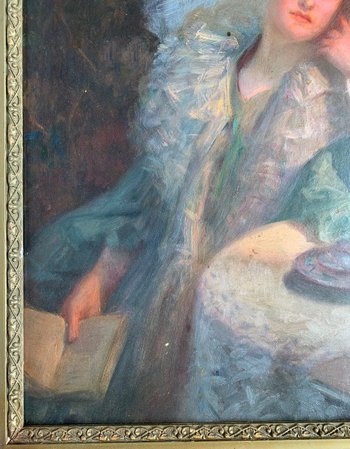 ROSSET-GRANGER (1853-1934) - Femme à la lecture - Huile