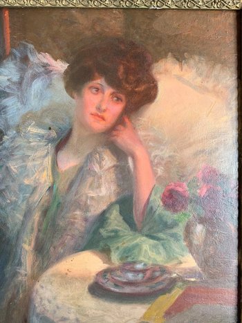 ROSSET-GRANGER (1853-1934) - Femme à la lecture - Huile