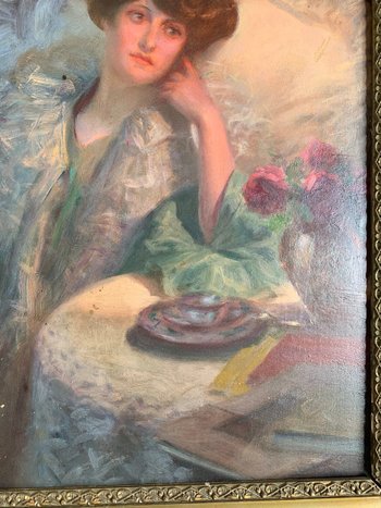 ROSSET-GRANGER (1853-1934) - Femme à la lecture - Huile