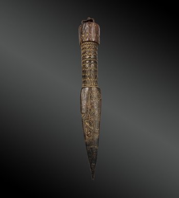 Ritual DAGGER called Phurbu - Tibet End of XIXth - beginning of XXth century - Wood with shiny patina and iron