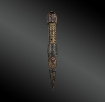 Ritual DAGGER called Phurbu - Tibet End of XIXth - beginning of XXth century - Wood with shiny patina and iron