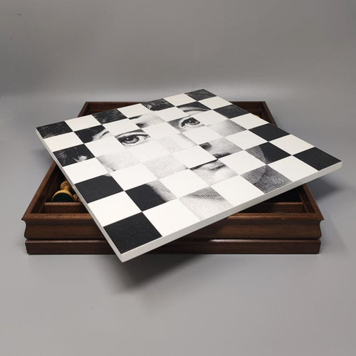 1970 Magnifique échiquier -  Ensemble de jeu -  de Piero Fornasetti. Fabriqué en Italie
