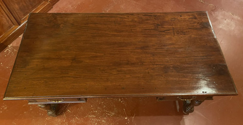 Scrivania Piatta Con Gambe Tornite - Olanda - XIX Secolo
