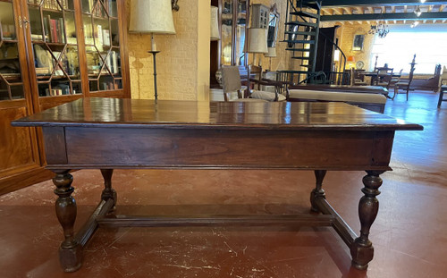 Scrivania Piatta Con Gambe Tornite - Olanda - XIX Secolo