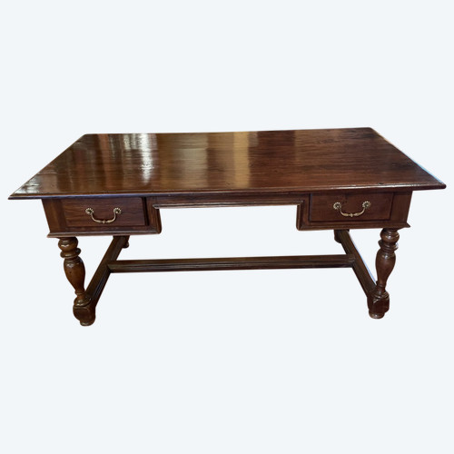 Scrivania Piatta Con Gambe Tornite - Olanda - XIX Secolo