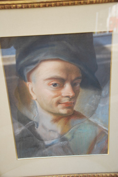 Pastel Portrait of a Man After Quentin De La Tour 18th century
