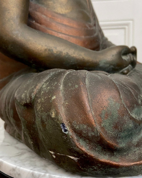 China, 1930s/1950s, Large Patinated Plaster Statue Of Buddha.
