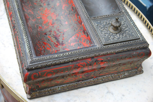 Calamaio in stile Luigi XIV, intarsio Boulle, periodo Napoleone III