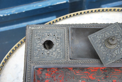 Calamaio in stile Luigi XIV, intarsio Boulle, periodo Napoleone III