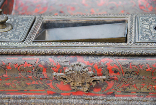Calamaio in stile Luigi XIV, intarsio Boulle, periodo Napoleone III