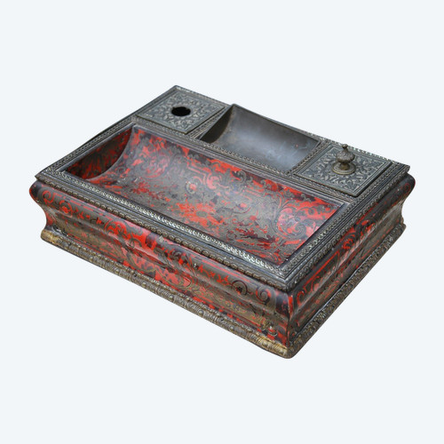 Calamaio in stile Luigi XIV, intarsio Boulle, periodo Napoleone III