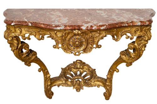 Regency period carved and gilded wood console table, early 18th century