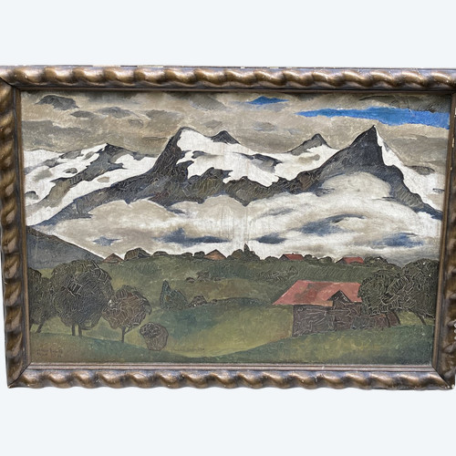 Lodew Bosscke (1900-1980) - Berglandschaft der belgischen Art-Déco-Schule, 1926