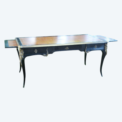 Flat Desk In Blackened Pear Wood, Louis XV