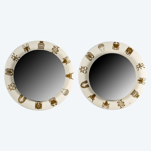 Pair of luminous mirrors by Fornasetti