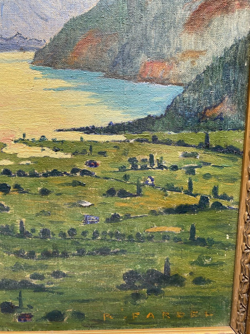 Robert Fardel (1867-1931) - Lago di Thun, Svizzera. 1910 circa