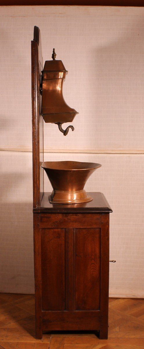 Lavabo Avec Réservoir En Cuivre- 19° Siècle-france