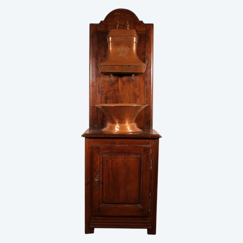Lavabo Avec Réservoir En Cuivre- 19° Siècle-france
