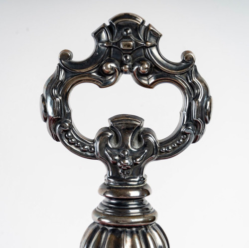 A Pair Of Bohemian Crystal And Sterling Silver Cup Displays Late 19th Century