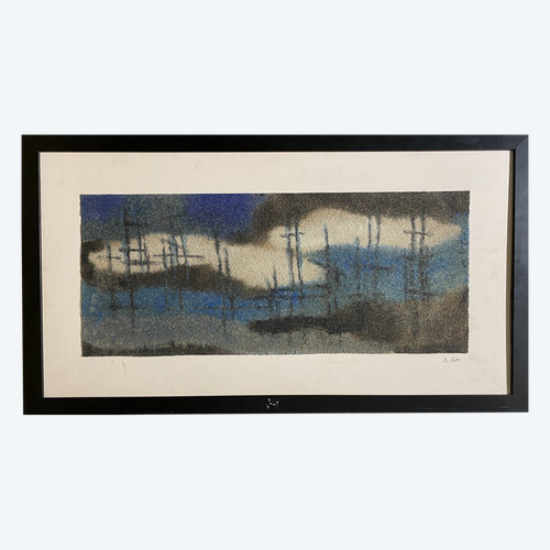 Alfred Reth (1884-1966) - Abstrakte Landschaft - Sandmalerei