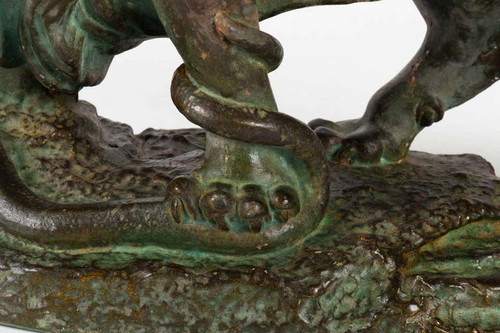 Scultura in gesso con patina di bronzo