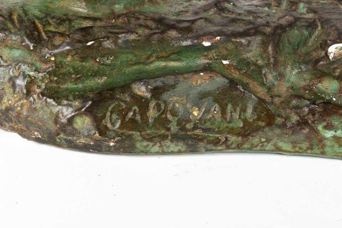 Scultura in gesso con patina di bronzo