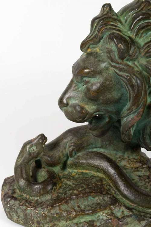 Scultura in gesso con patina di bronzo