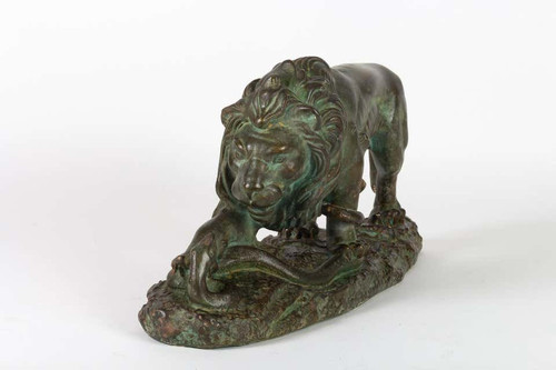 Scultura in gesso con patina di bronzo