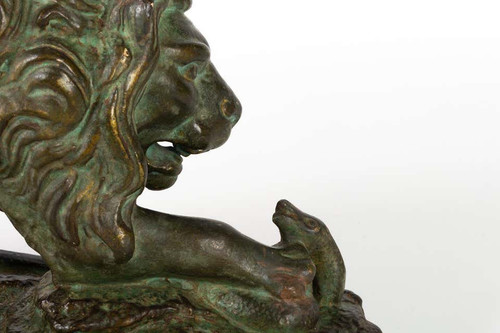Scultura in gesso con patina di bronzo