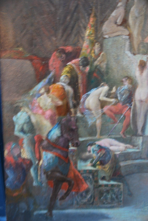 Huile Scène De Sérail Suiveur De Fernand Cormon XIXe siècle
