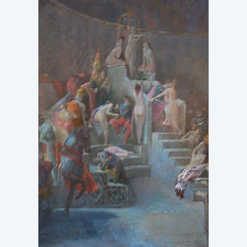 Huile Scène De Sérail Suiveur De Fernand Cormon XIXe siècle