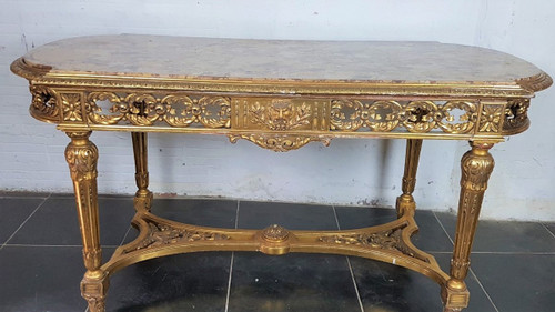 Table De Centre En Bois Doré Fin XIXème