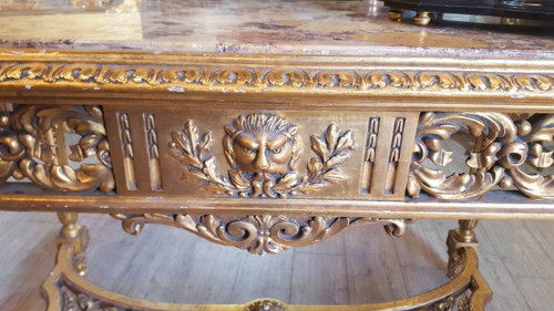 Table De Centre En Bois Doré Fin XIXème