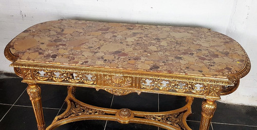 Table De Centre En Bois Doré Fin XIXème