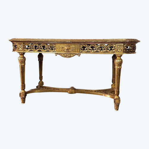 Table De Centre En Bois Doré Fin XIXème