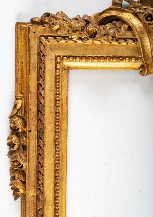 Cadre En Bois Sculpté Doré d'époque Louis XVI
