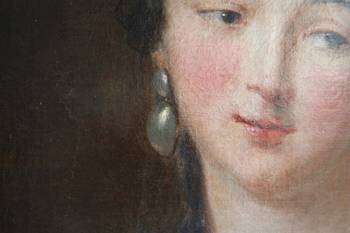 Scuola francese del primo Ottocento, Donna drappeggiata con la mano sul petto.