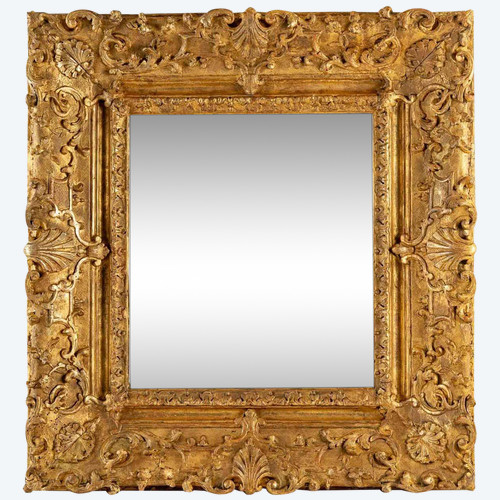 Very Beautiful Frame In Golden Carved Wood, Louis XIV Period - Regency
