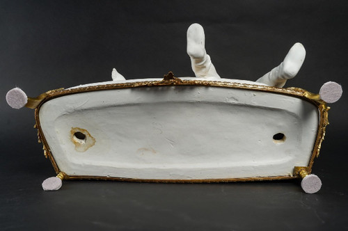 Sculpture En Biscuit Et Bronze Doré Art Nouveau