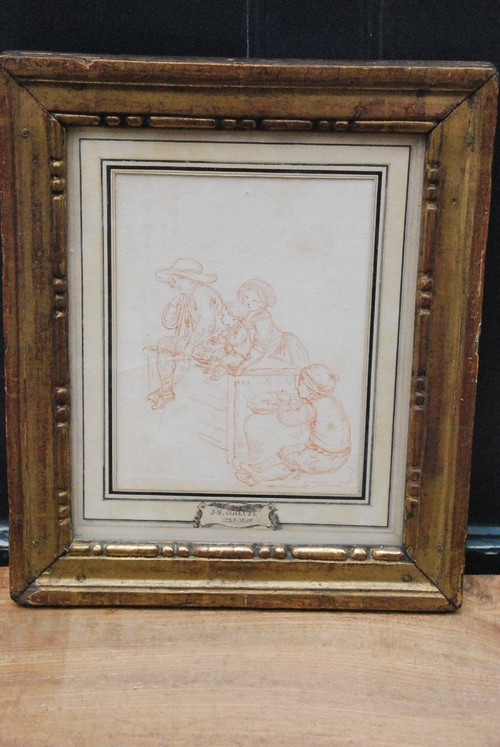 Drawing XVIII At La Saguine, Young Children In The Taste Of Greuze
