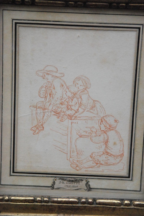 Drawing XVIII At La Saguine, Young Children In The Taste Of Greuze