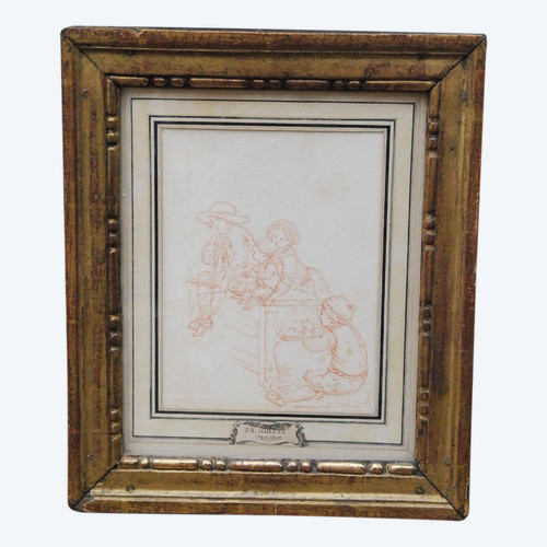 Drawing XVIII At La Saguine, Young Children In The Taste Of Greuze