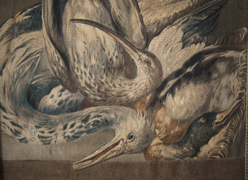 Fine tapestry panel with birds from the late 18th century